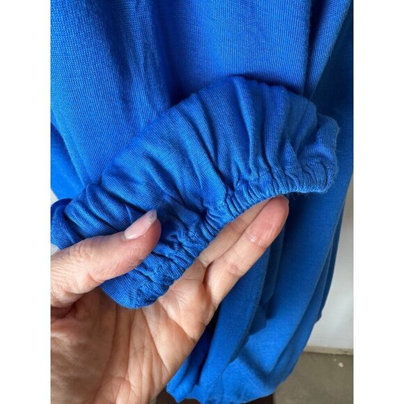 Alexia Admor Shirt Women Large Blue Floral Embroidered Long Sleeve Top NWT Boho - Picture 7 of 11